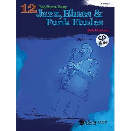 12 Med-Easy Jazz Blues Funk Etudes Trumpet Softcover Book/CD