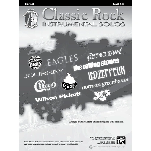 Classic Rock Instrumental Solos for Clarinet Book with CD