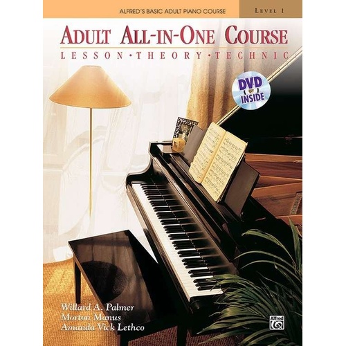 Alfred's Basic Adult All-in-One Piano Course Book 1 & DVD