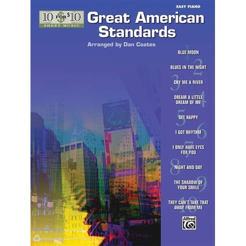 10 for 10 Sheet Music: Great American Standards Easy Piano by Dan Coates
