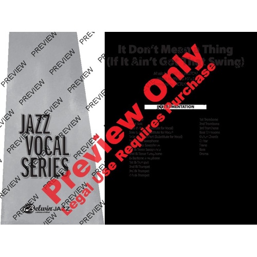 It Don't Mean a Thing Jazz Vocal Feature JE2 SC/PTS