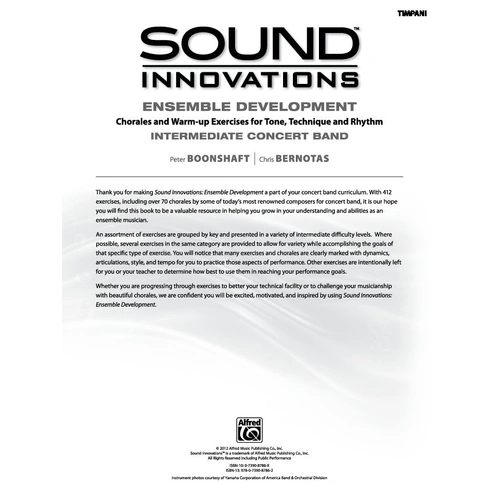 Sound Innovations Ensemble Development Timpani