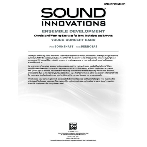 Sound Innovations Ensemble Development Mallet Percussion for Young Band