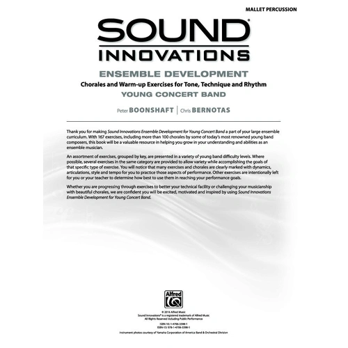 Sound Innovations Ensemble Development Mallet Percussion for Young Band