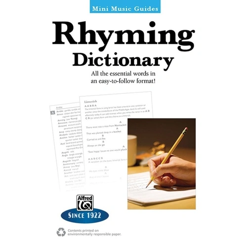 Mini Music Guides Rhyming Dictionary by Alfred Music, 232 Pages, Easy Reference for Songwriters, Lyricists, and Poets, Over 36,000 Words