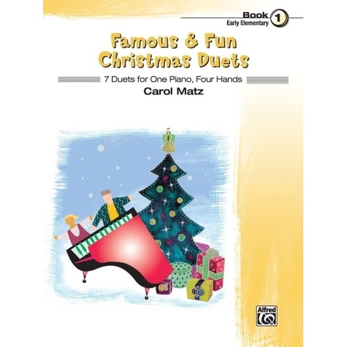 Famous & Fun Christmas Duets Book 1 for Piano, 24 Pages, Arranged by Carol Matz, Early Elementary Level