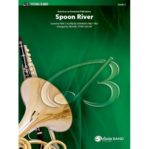 Spoon River Brass Quintet by Percy Aldridge Grainger, Arranged by Michael Story, for Narrator, Trombone, Tuba, 140 Pages, Belwin Young Band