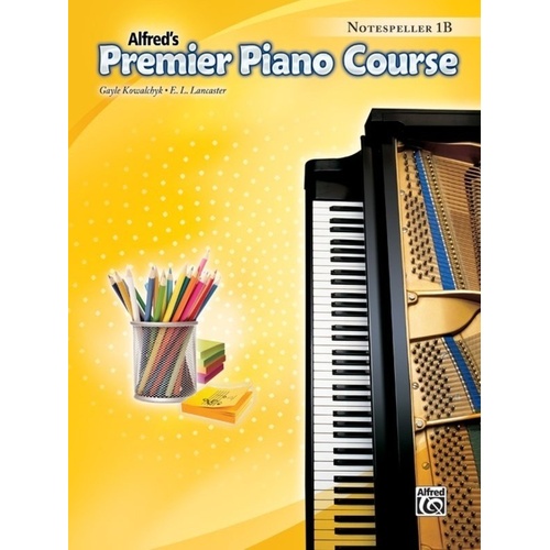 Premier Piano Course Notespeller 1B by E. L. Lancaster & Gayle Kowalchyk, 32 Pages, Alfred Music, Includes QR Codes for Online Videos