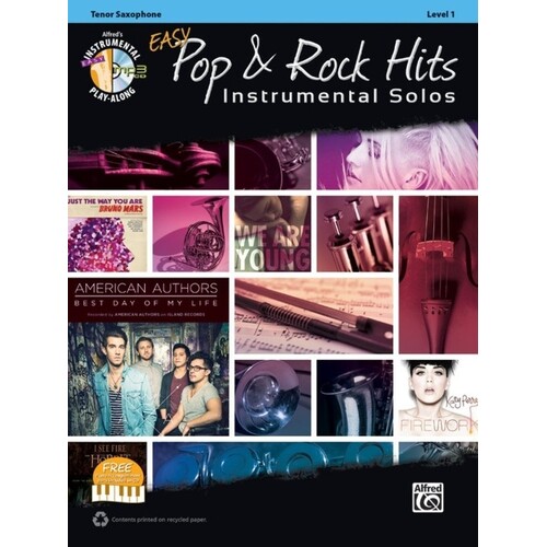 Easy Pop And Rock Hits Instrumental Solos Tenor Sax Softcover Book/CD