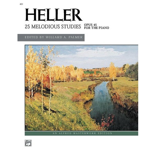 Heller 25 Melodious Studies Op. 45 for Piano, Alfred Music, 80 Pages, Alfred Masterwork Edition
