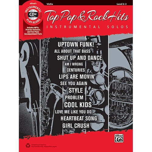 Top Pop & Rock Hits Violin Book with CD