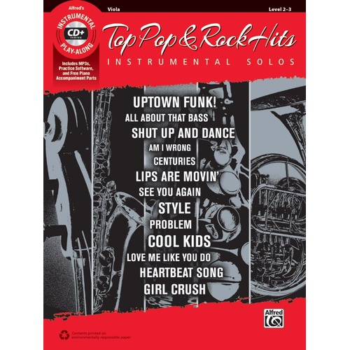 Top Pop & Rock Hits Viola Book/CD