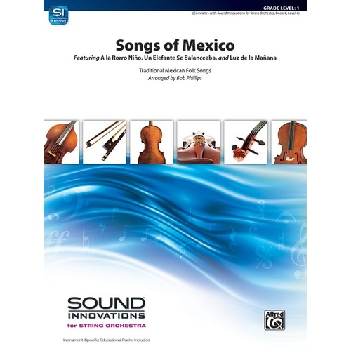 Songs of Mexico for String Orchestra - Arranged by Bob Phillips, Alfred Music, Easy Medley of Traditional Folk Songs, 1 Page
