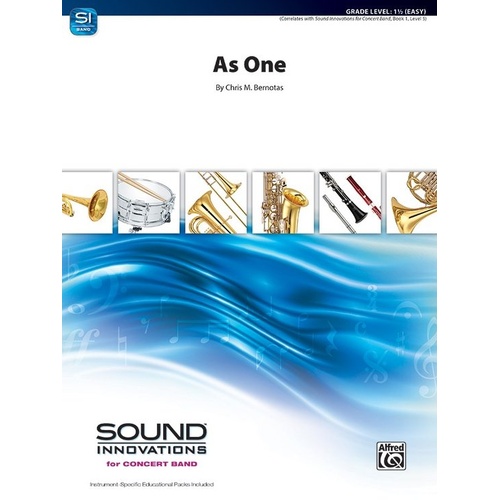 As One for Concert Band CB1.5 SC/PTS by Chris M. Bernotas