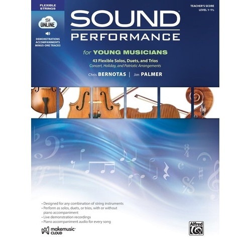 Sound Performance for Young Musicians - Teacher's Score by Chris Bernotas and Jim Palmer, String Orchestra, 76 Pages, Alfred Music