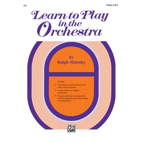 Learn to Play in the Orchestra Book 1 for Viola 1 & 2 by Ralph Matesky