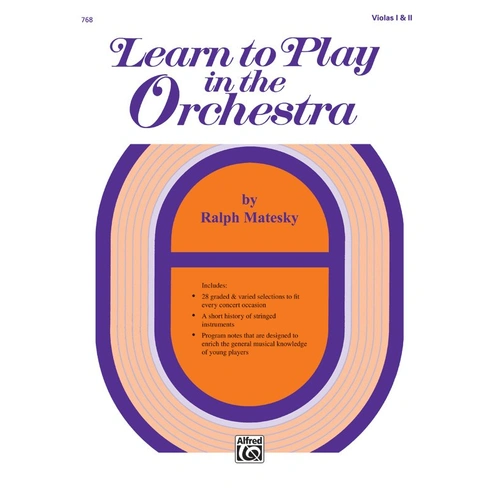 Learn to Play in the Orchestra Book 1 for Viola 1 & 2 by Ralph Matesky, Alfred Music, 24 pages