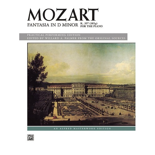 Mozart - Fantasia in D Minor K 397 for Piano, Alfred Masterwork Edition, 8 Pages, Fingering and Performance Suggestions