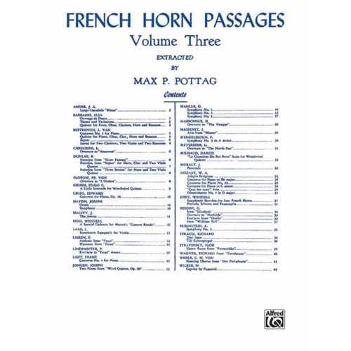 French Horn Passages Book 3 Book
