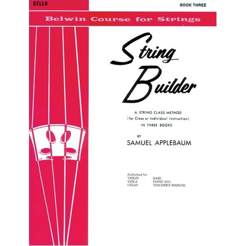 String Builder Book 3 for Cello by Samuel Applebaum, Belwin Course for Strings, 32 pages, Alfred Music