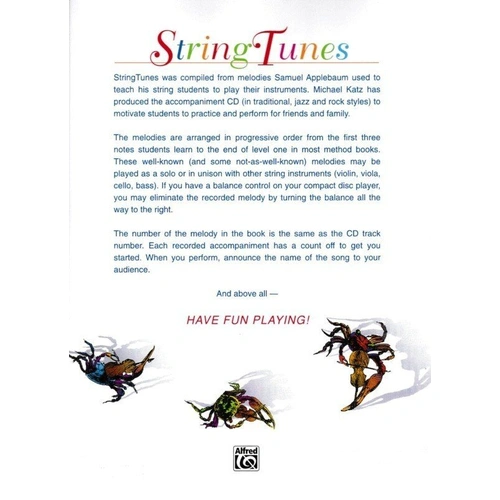 String Tunes Violin by Samuel Applebaum - 16 Pages, Includes Accompaniment CD, Progressive Melodies for Beginners