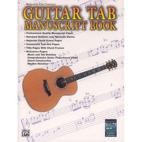 Guitar TAB Manuscript Book W/ Standard Notation Book