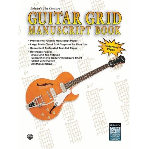 Guitar Grid Manuscript Book by Alfred Music - Professional Quality, Tear-Out Pages, Chord Grid Frames