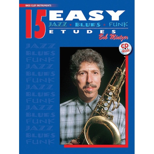 Easy Jazz Blues Funk Etudes 15 Bass Clef Book/CD Book