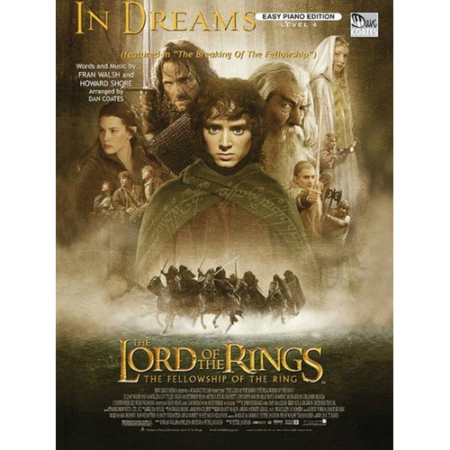 In Dreams Easy Piano Lord Of The Rings Arr Coate Book