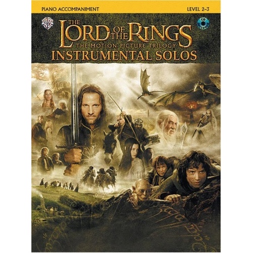 Lord of the Rings Instrumental Solos Piano Accompaniment Book with CD