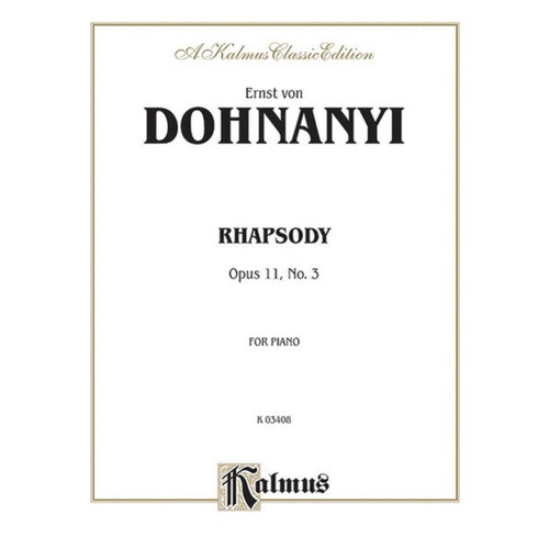 Rhapsody Op 11 No 3