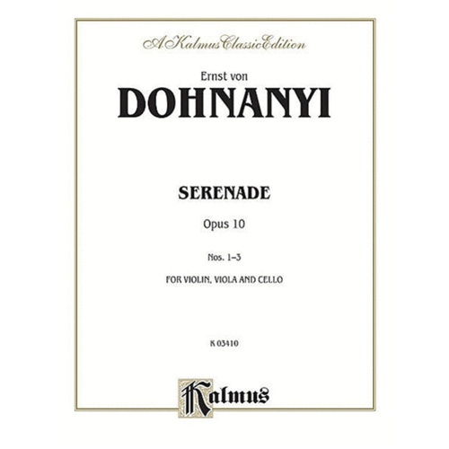 Serenade Op 10 Violin Viola Vc Book