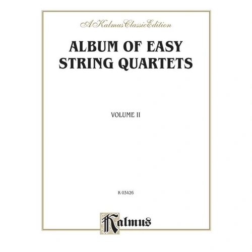 Album of Easy String Quartets Vol 2 - Kalmus Edition for Cello and Viola, 72 Pages, String Quartet Format