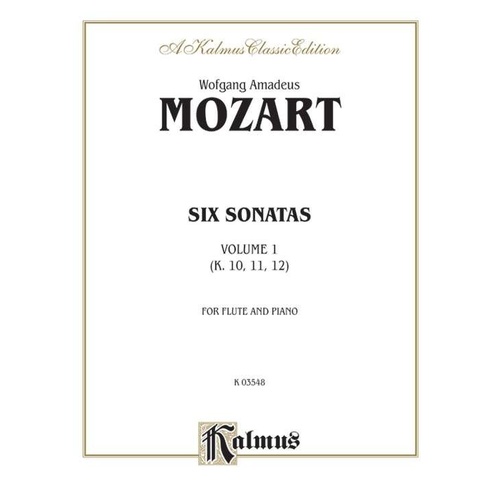 Mozart - 6 Sonatas Vol 1 K 10 to 12 for Flute and Piano, Kalmus Edition, 36 Pages