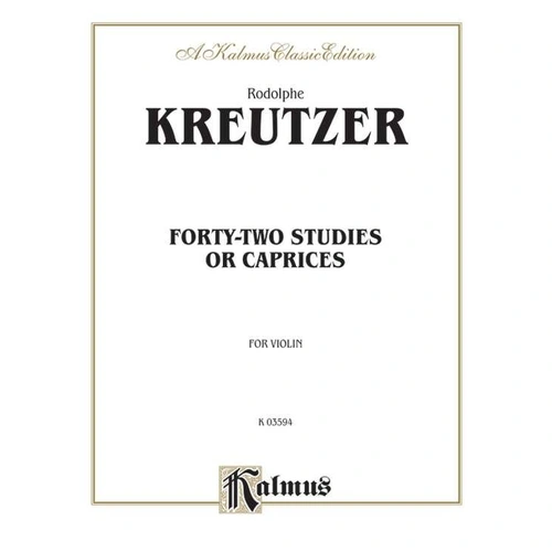 Studies or Caprices for Piano by Rudolphe Kreutzer, Kalmus Edition, 42 Pages