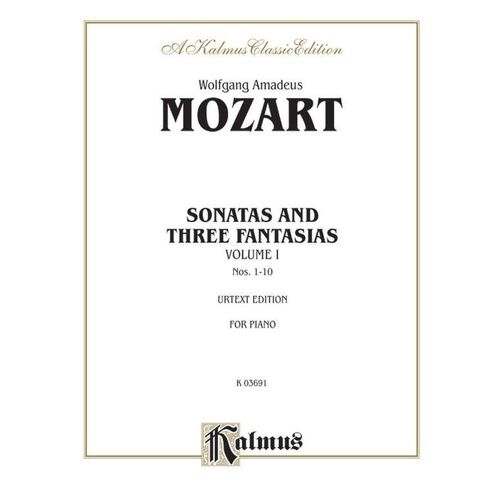 Mozart: Sonatas and 3 Fantasias Vol 1 Nos 1-10 Urtext for Piano Solo Kalmus Edition