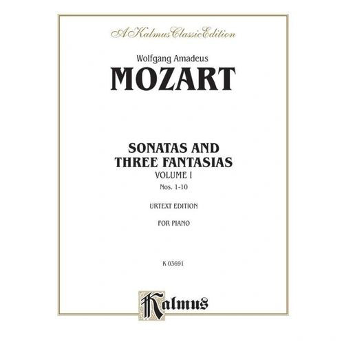 Mozart Sonatas and 3 Fantasias Vol 1 Nos 1-10 Urtext Piano Solo Kalmus Edition