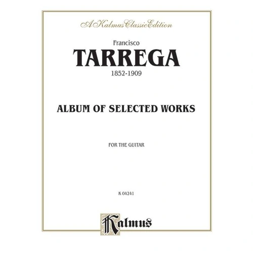 Album of Selected Short Works for Piano by Francisco Tarrega, Kalmus Edition, 16 Pages