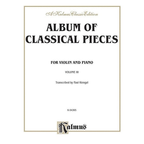 Album Of Classical Pieces Book 3 Arr Klengel