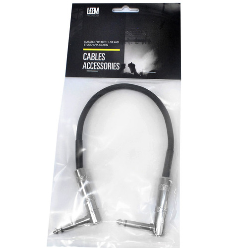 Leem 1ft Deluxe FX Pedal Patch Cable with 1/4" Right-Angled Plugs