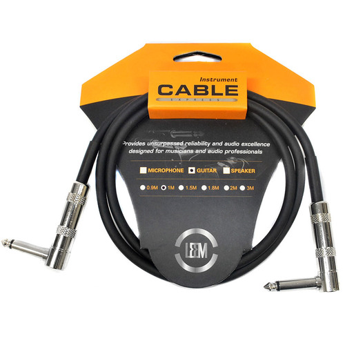 Leem 3ft Deluxe FX Pedal Patch Cable with 1/4" Right-Angled Plugs