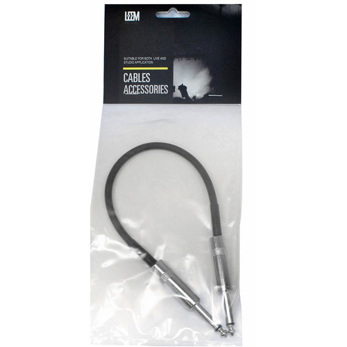 Leem 1ft Deluxe FX Pedal Patch Cable 1/4" Straight Plug Nickel Plated O.D 6.0mm Noiseless Instrument Cable