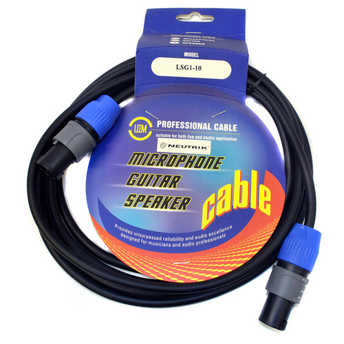 Leem 10ft Speaker Cable with Speakon Female Connectors, 16 AWG, Neutrik NL2FC