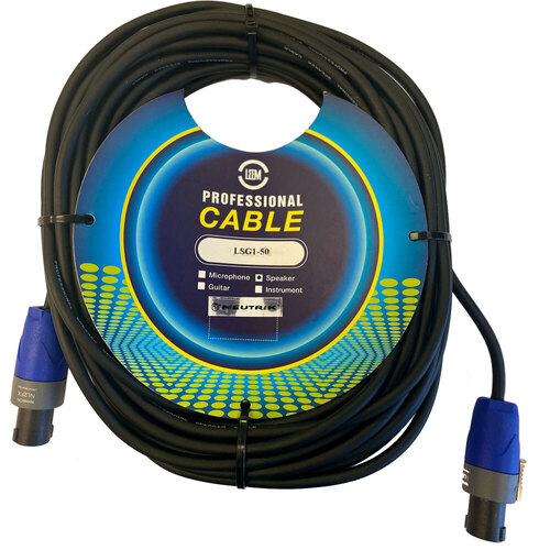 Leem 50ft Speaker Cable with Speakon Female Connectors, 16 AWG, Neutrik NL2FC