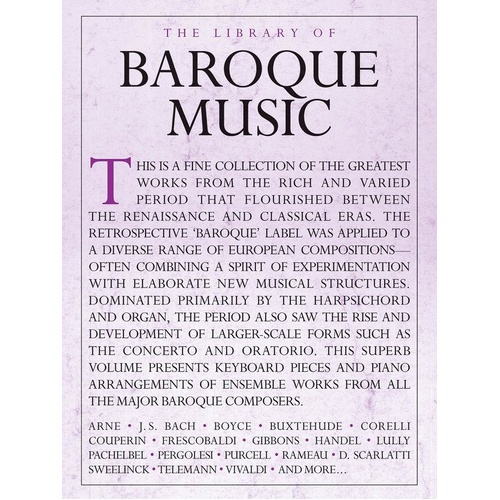 Library of Baroque Music for Piano Solo by Wise Publications