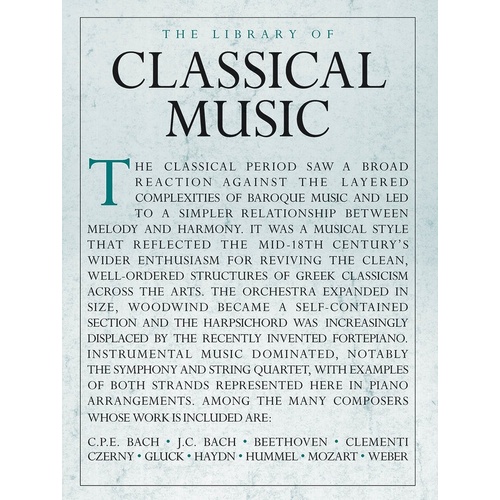 Library Of Classical Music Piano Solo (Softcover Book)