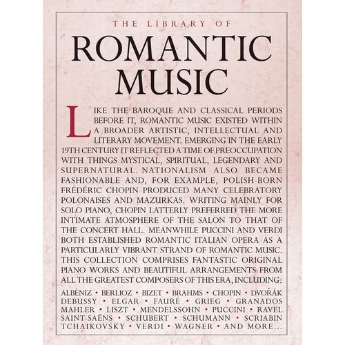 Library Of Romantic Music Piano Solo (Softcover Book)