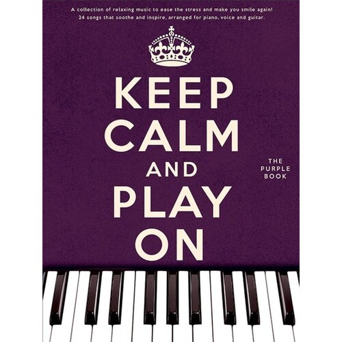 Keep Calm And Play On Purple Book