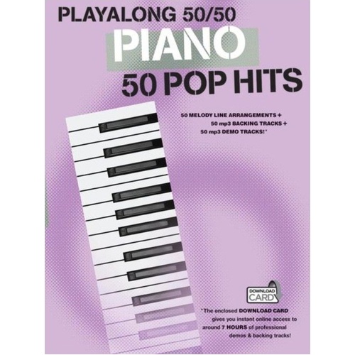 Playalong 50/50 Piano - 50 Pop Hits Sheet Music with Backing Tracks