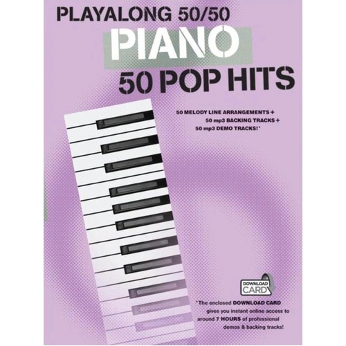 Playalong 50/50 Piano - 50 Pop Hits Sheet Music with Backing Tracks